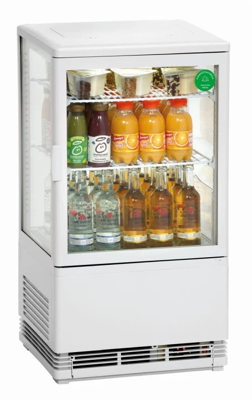 Vitrine réfrigérée compacte 58 L – Double vitrage et étagères réglables