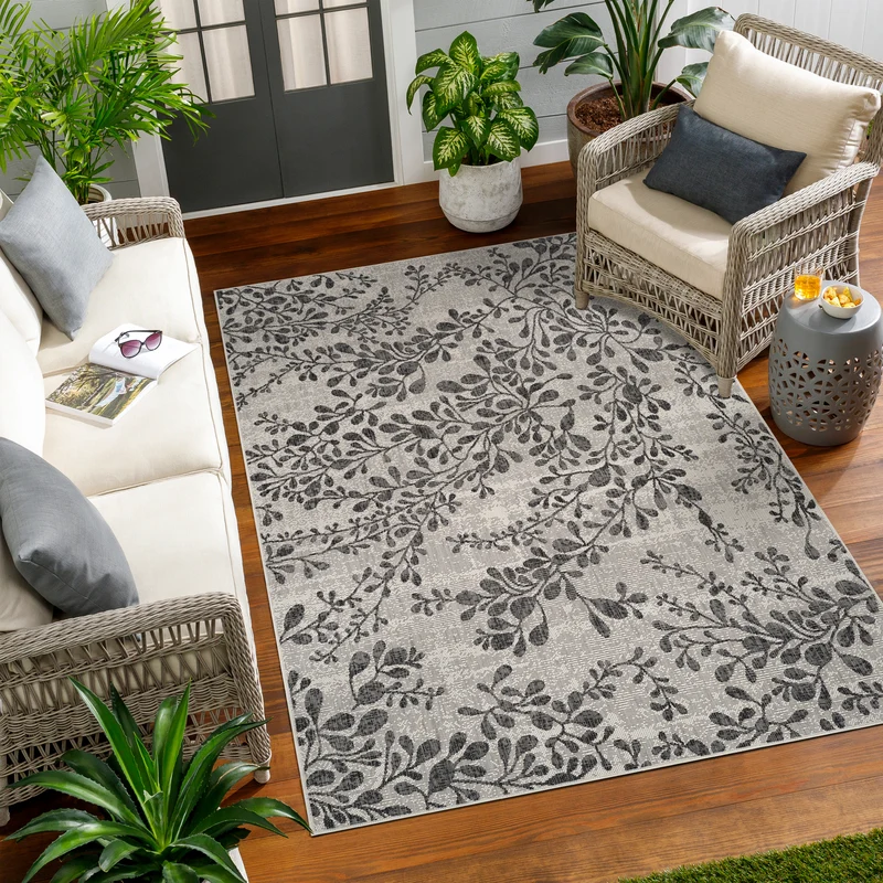 HASSELT Tapis d'Extérieur/Intérieur Ivoire/Gris 160x213