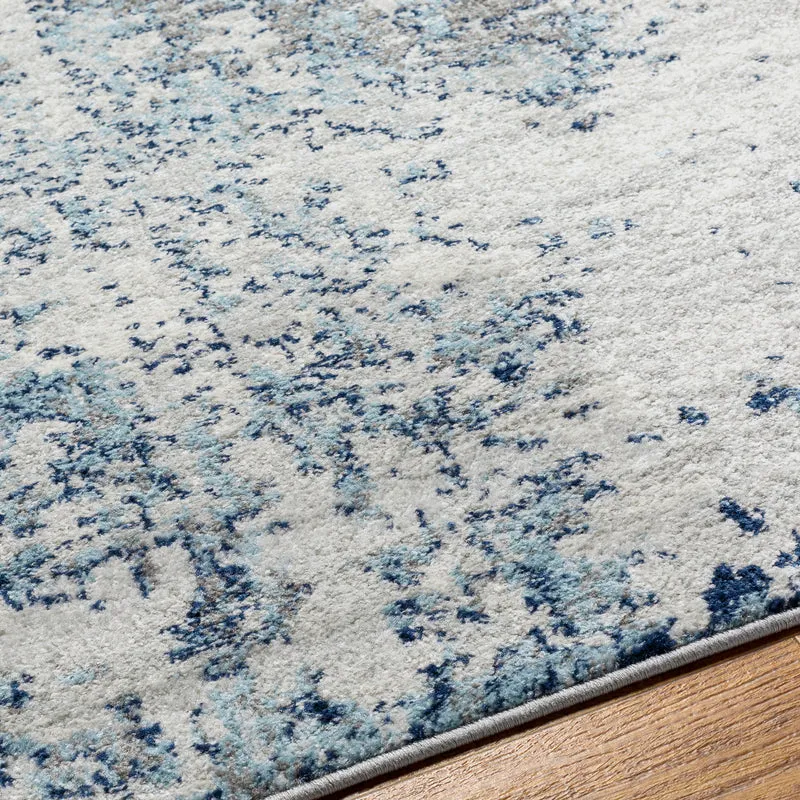 Tapis Abstrait Moderne Bleu/Gris/Blanc Dunkirk