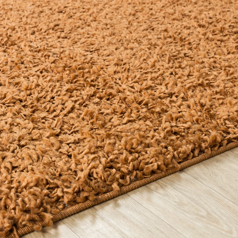 Tapis de Couloir Shaggy Moderne Terracotta Boracay