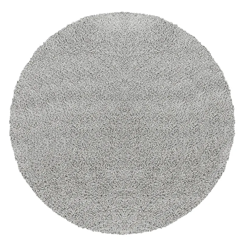 Tapis Rond Shaggy Moderne Gris Rond Boracay