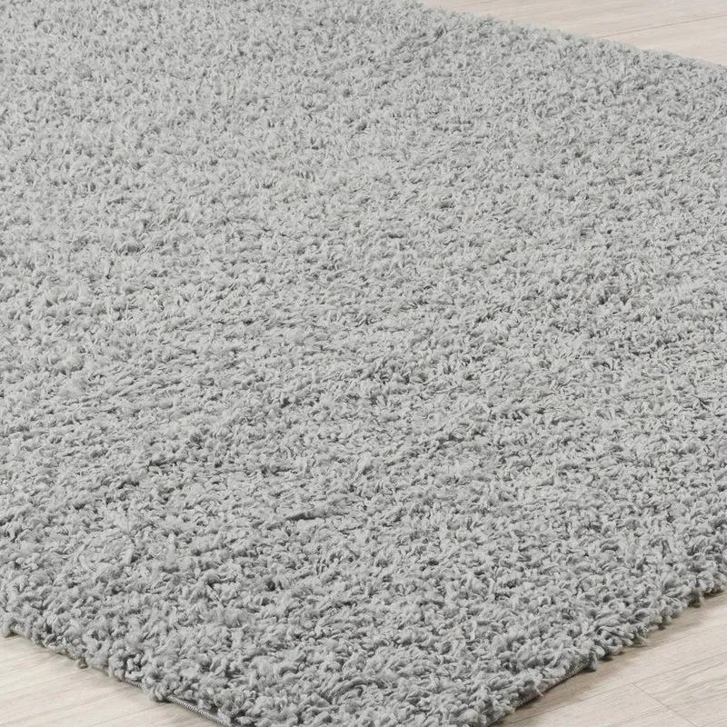 Tapis Rond Shaggy Moderne Gris Rond Boracay