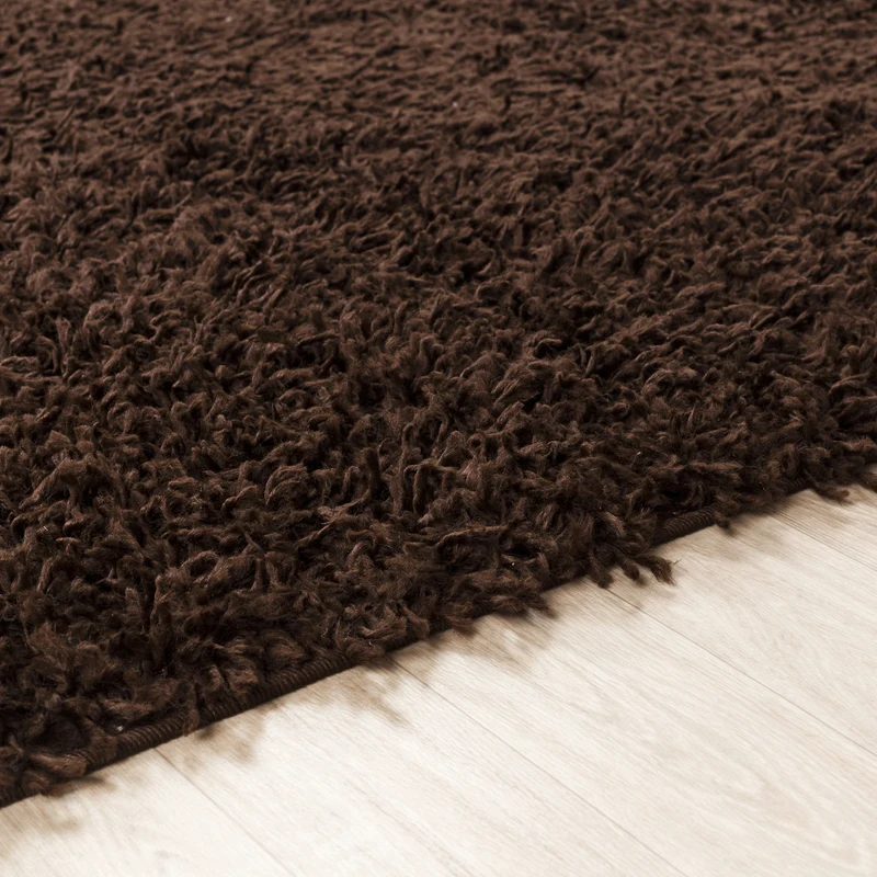 Tapis Shaggy Moderne Marron Foncé Boracay