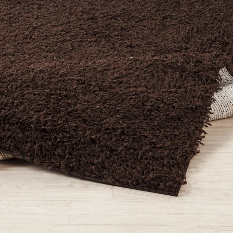 Tapis Shaggy Moderne Marron Foncé Boracay