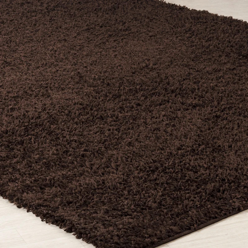 Tapis Shaggy Moderne Marron Foncé Boracay