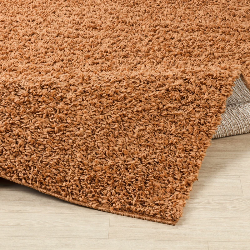 Tapis Shaggy Moderne Terracotta Boracay