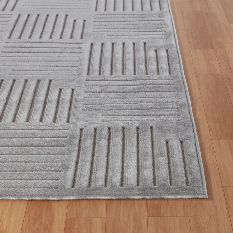 Tapis d'Intérieur/Extérieur Scandinave Moderne Gris Curico