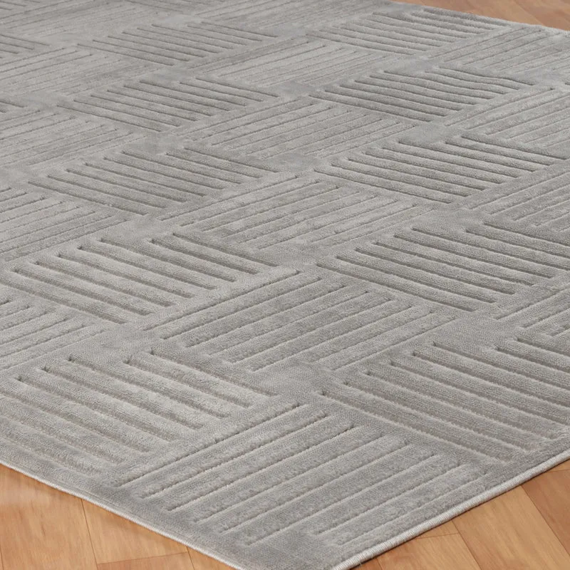 Tapis d'Intérieur/Extérieur Scandinave Moderne Gris Curico