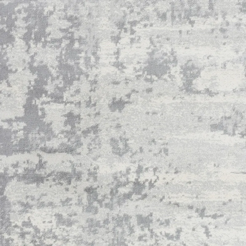 Tapis Rond Abstrait Moderne Gris/Ivoire Rond Dali