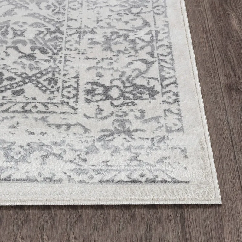 Tapis Vintage Oriental Blanc/Gris Ejura