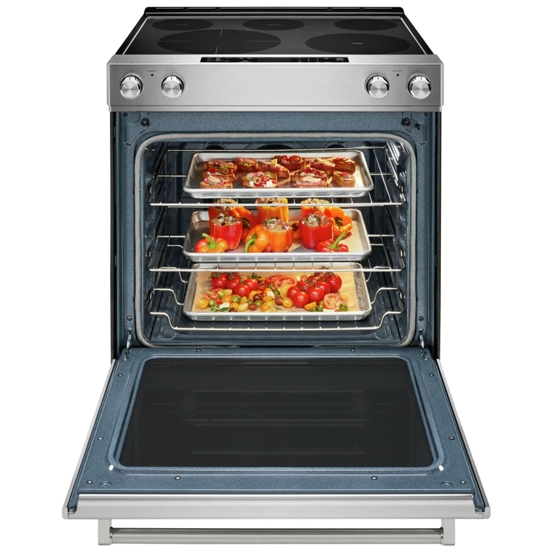 Kitchenaid 30'' 6.4 pi cu Cuisinière Vitrocéramique - Convection - Inox - YKSEG8111SS - Boîte ouverte