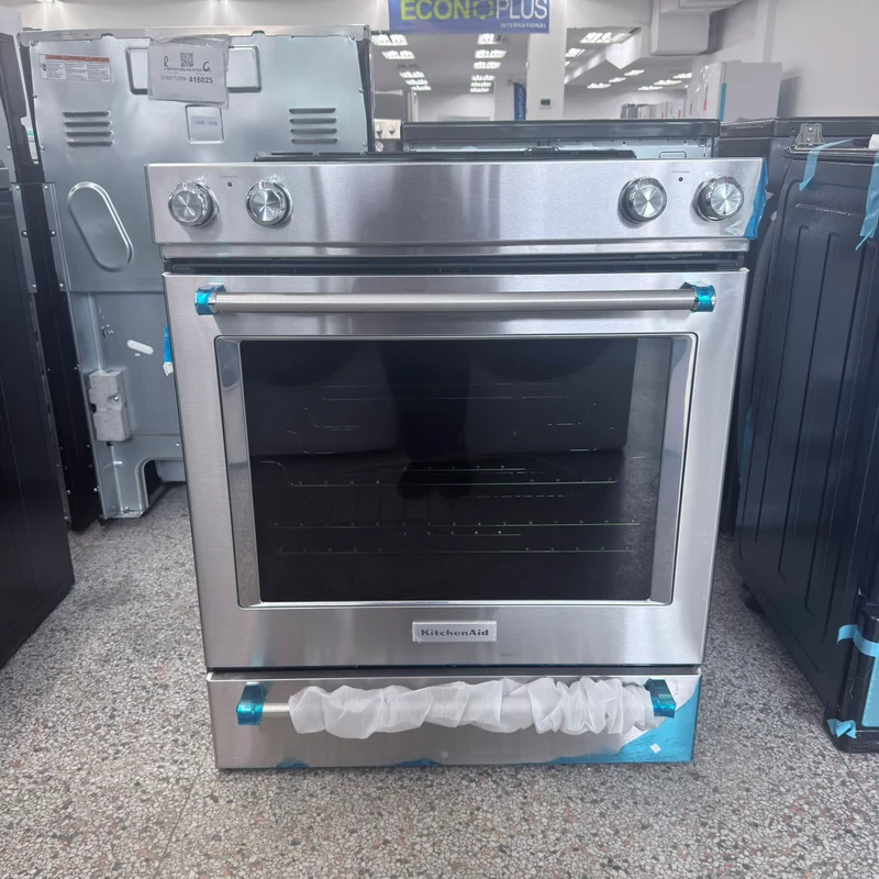 Kitchenaid 30'' 6.4 pi cu Cuisinière Vitrocéramique - Convection - Inox - YKSEG8111SS - Boîte ouverte