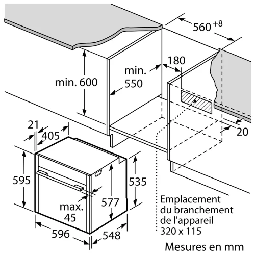 N 70, Four intégrable, 60 x 60 cm, Inox NEFF B54CR71N0