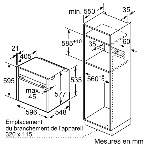 N 70, Four intégrable, 60 x 60 cm, Inox NEFF B54CR71N0