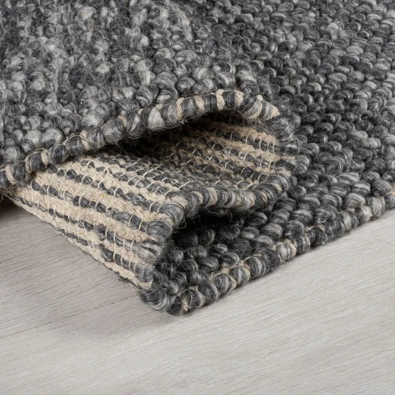 Tapis de couloir laine gris 60x230cm