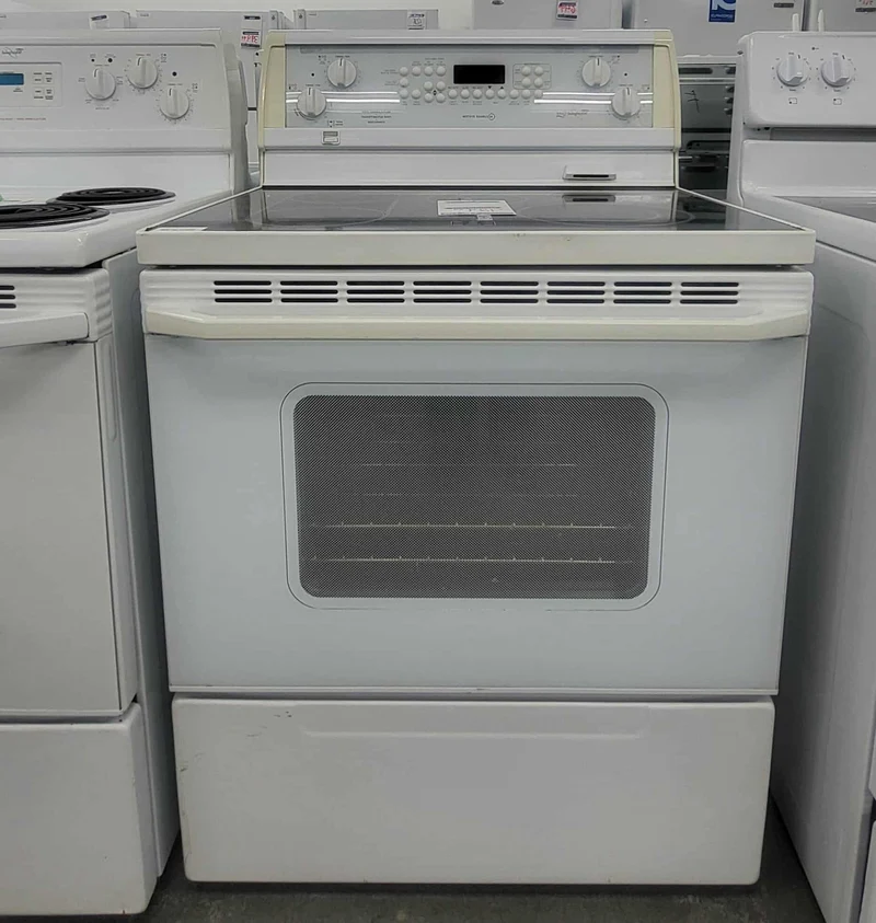 Whirpool 30'' 6.3 pi cu Cuisinière électrique - vitrocéramique - convection - blanc- reconditionné