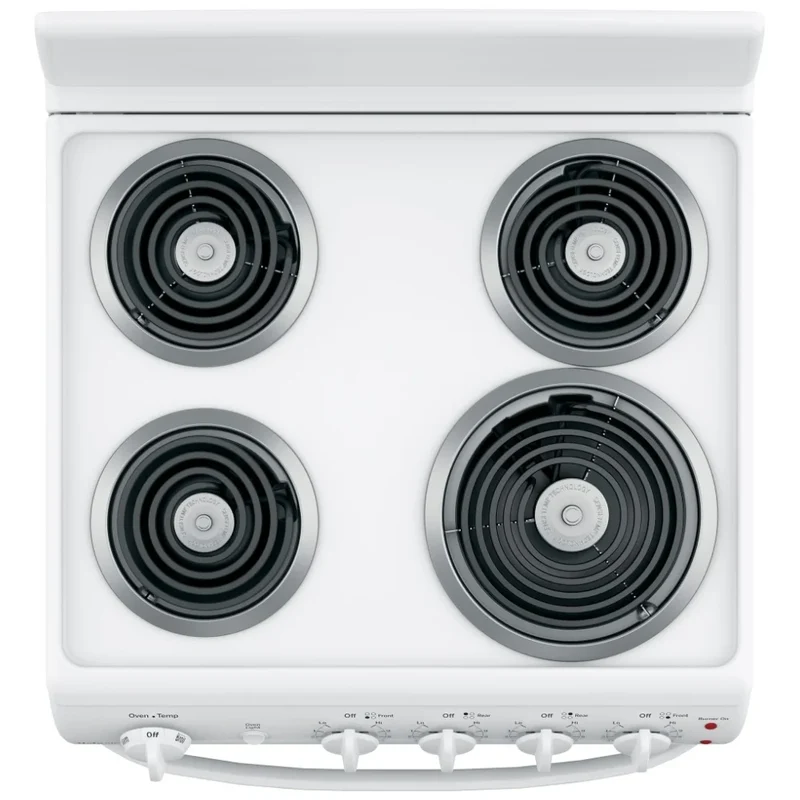 GE 24 po 2.9 pi cu Cuisinière électrique - 4 brûleurs - blanc - tiroir de rangement - JCAS300DMWW- Neuf
