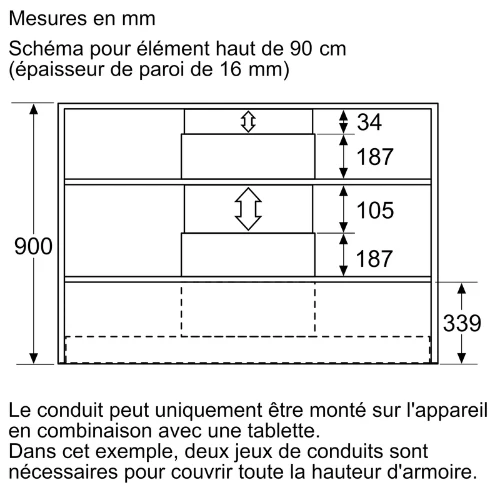 Accessoire pour hottes encastrable BOSCH DWZ0IB5N0(#Q342787)