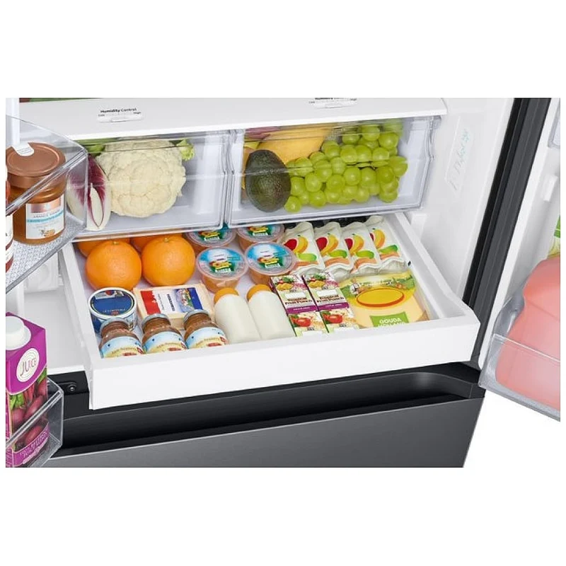 Samsung 30 po 22 pi.cu - Réfrigérateur à 2 battants - Distributeur Eau et machine à glace - Inox Noir - RF22A4221SG - Boîte Ouverte