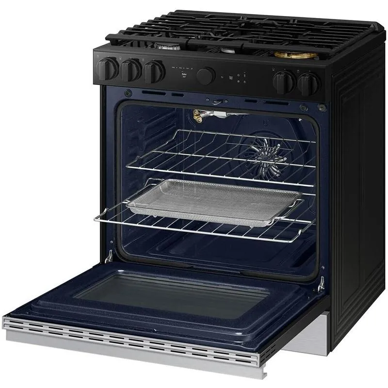 Samsung 30'' 6 pi cu Cuisinière à gaz smart Bespoke - inox - NSG6DG8700SR - Boîte ouverte