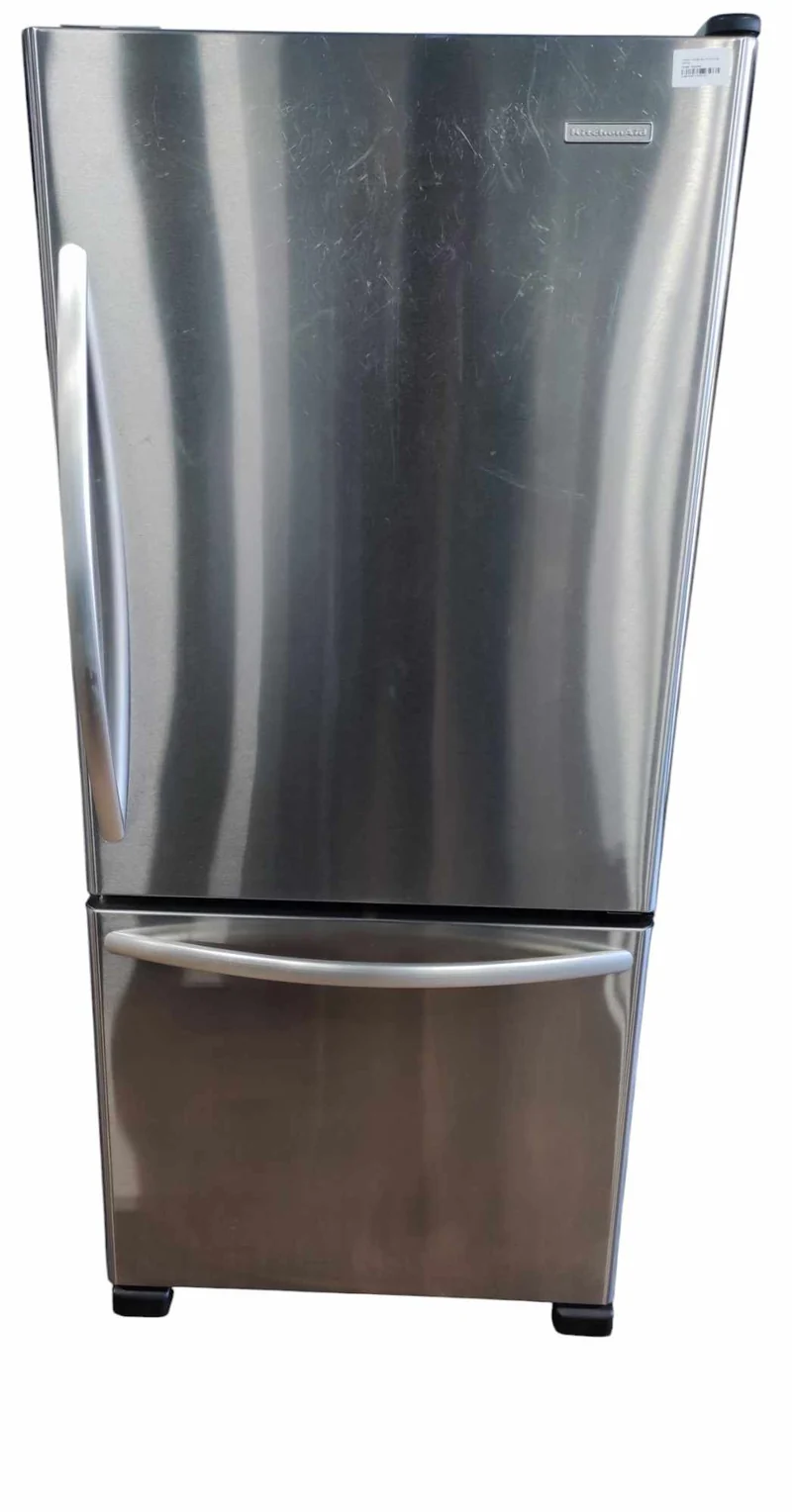 KitchenAid 30'' 18 pi. cu Réfrigérateur Congélateur Inferieur - Inox - reconditionné