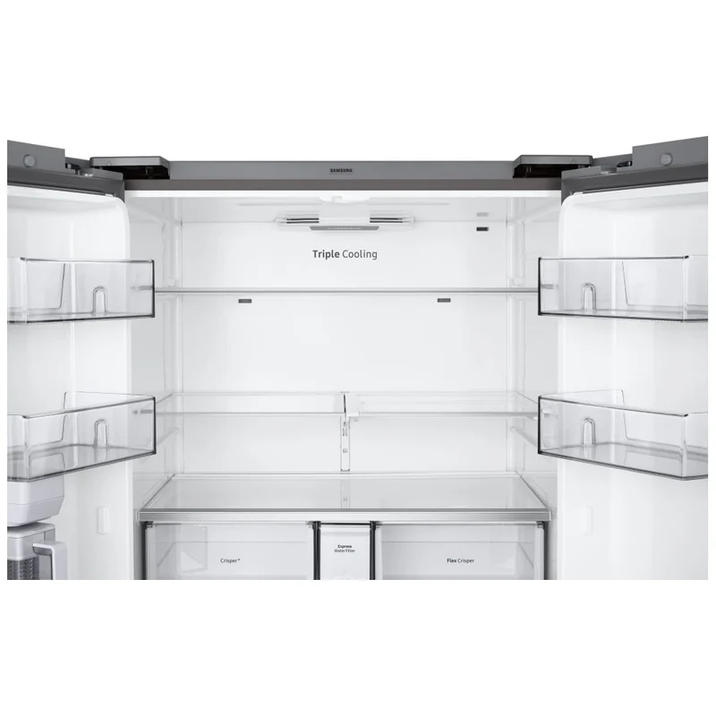 Samsung 36" 22.9 pi à 4 portes Francaise, Distributeur d'eau, machine à glaçons- Inox- RF23A9071SR - boite Ouverte