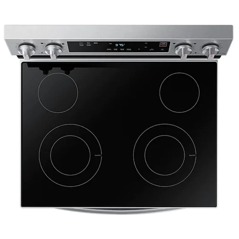 Samsung 30 po 6.3 pi.cu - Cuisinière électrique - 4 brûleurs - Inox - NE63A6111SS - Boîte ouverte