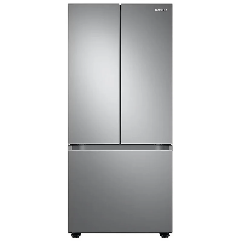 Samsung 30'' 22,1 pi.cu. Réfrigérateur à 3 battants - Machine à glace- Energy star® - Résistant aux Empreintes Digitales- inox - RF22A4111SR/AA - boîte ouverte