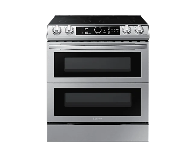 Samsung 30'' 6.3 pi.cu. cuisinière - 5 brûleurs - 2 Four - inox - NE63T8751S- boîte ouverte