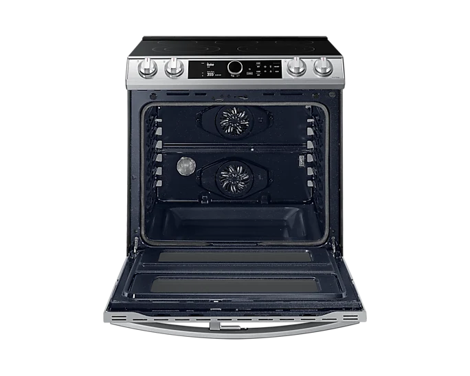 Samsung 30'' 6.3 pi.cu. cuisinière - 5 brûleurs - 2 Four - inox - NE63T8751S- boîte ouverte