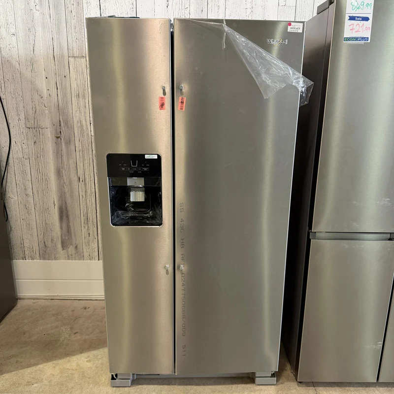 Whirlpool 33'' 21.4 pi cu Réfrigérateur côte-à-côte - inox- WRS321SDHZ- boîte Ouverte