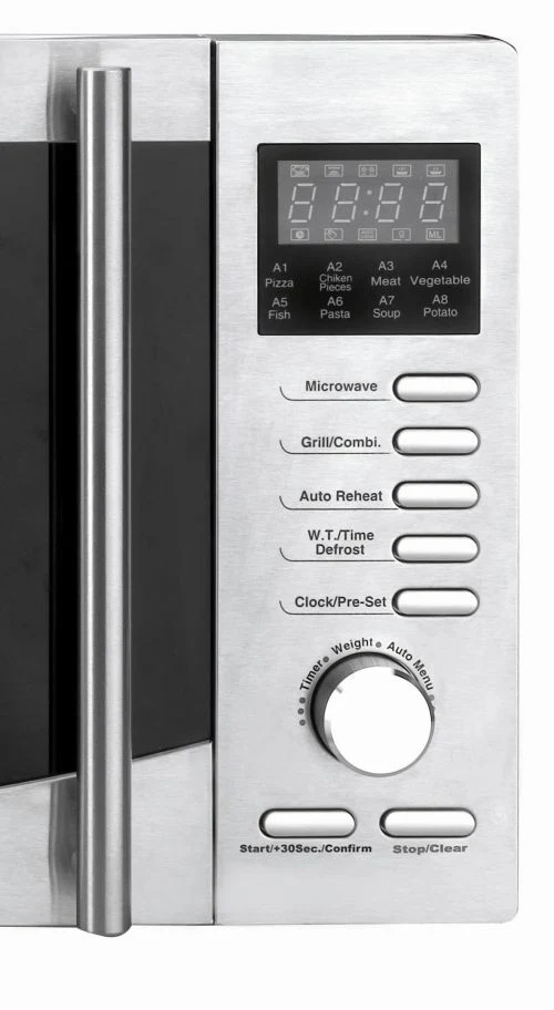 Four micro-ondes inox avec grill et plateau tournant