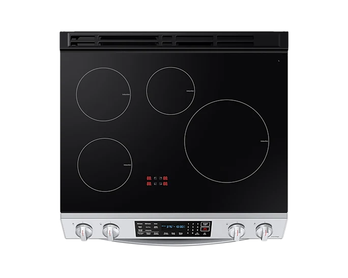 Samsung 30'' 6,3 pi.cu. cuisinière - convection - induction avec friture à air - inox - NE63B8411SS - boite Ouverte