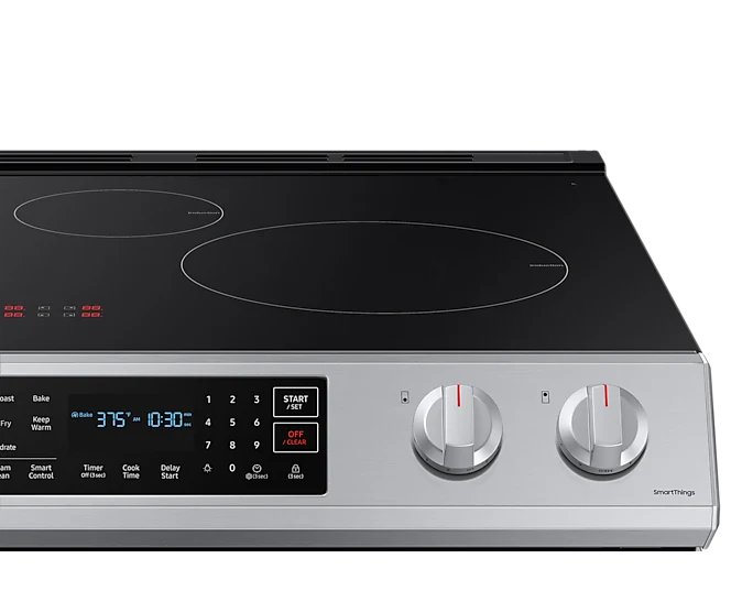 Samsung 30'' 6,3 pi.cu. cuisinière - convection - induction avec friture à air - inox - NE63B8411SS - boite Ouverte