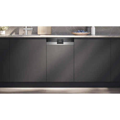 iQ500, Lave-vaisselle encastrable avec bandeau, 45 cm, Metallic SIEMENS SR55ZS10ME
