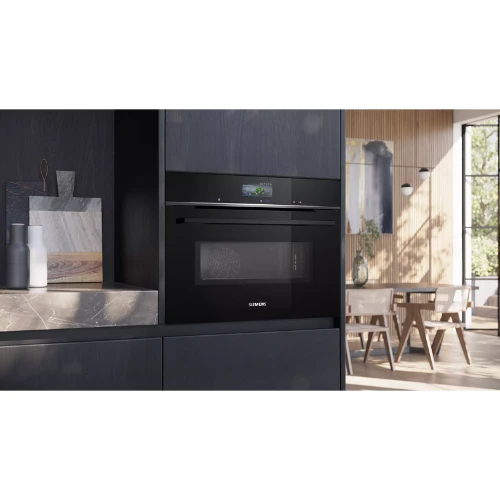 iQ700, Four intégrable compact avec fonction micro-ondes, 60 x 45 cm, Noir SIEMENS CM776G1B1