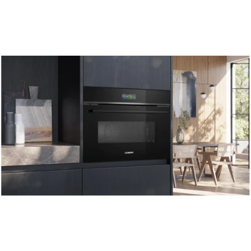 iQ700, Four intégrable compact avec fonction micro-ondes, 60 x 45 cm, Noir SIEMENS CM724G1B1