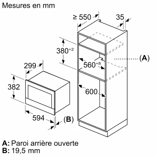 iQ700, Micro-ondes intégrable, Noir SIEMENS BF722L1B1