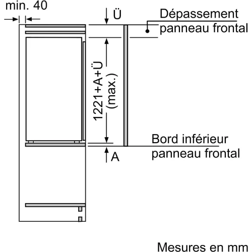 iQ300, Réfrigérateur encastrable avec compartiment congélation, 122.5 x 56 cm, charnières pantographes SIEMENS KI42LVFE0