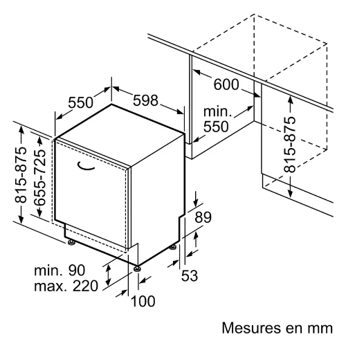 N 50, Lave-vaisselle tout intégrable, 60 cm NEFF S155HTX04E