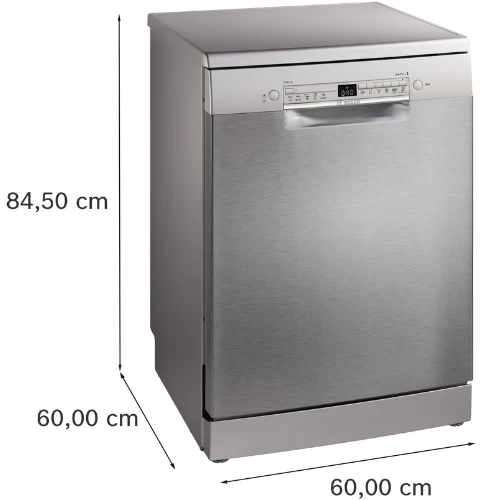 Série 2, Lave-vaisselle pose-libre, 60 cm, Acier brossé anti-traces SMS2HTI06E BOSCH
