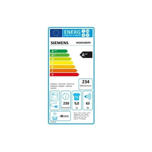 Série 6, Sèche-linge pompe à chaleur, 9 kg BOSCH WQG1420DFR(F)