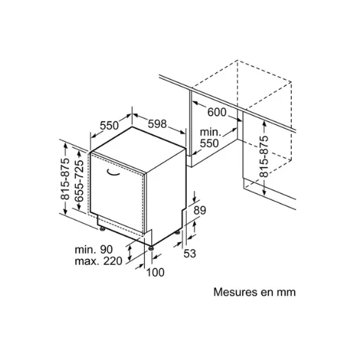 iQ100, Lave-vaisselle tout intégrable, 60 cm SIEMENS SN615X07AF