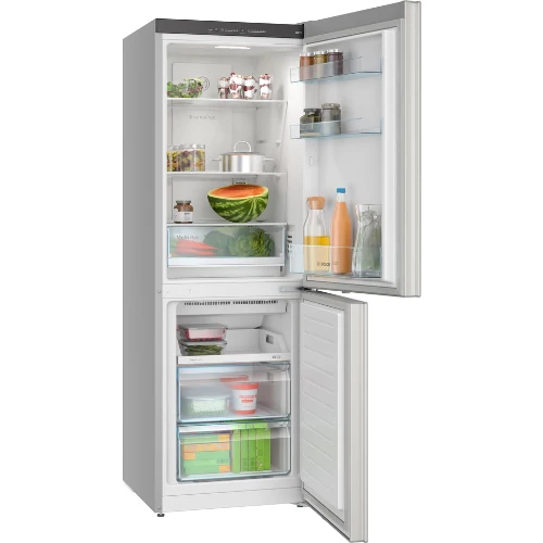 Série 2, Réfrigérateur combiné pose-libre, 175.4 x 61.4 cm, Argent, Total No Frost BOSCH KGN33NSDB