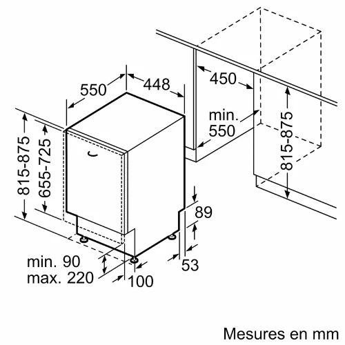 Série 4, Lave-vaisselle tout intégrable, 45 cm BOSCH SPV4EMX17E