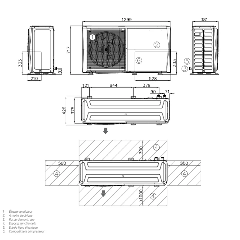 Pompe à chaleur air-eau Clivet Edge F - 6 kW Monophasé R290