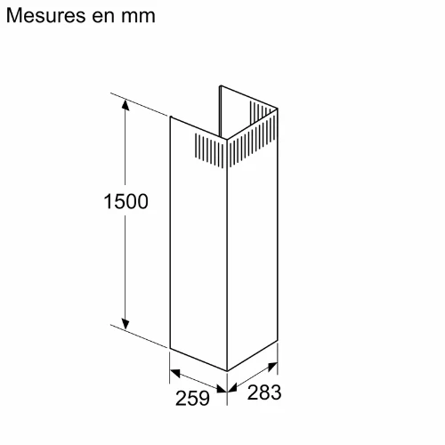 Extension de la cheminée 1000 mm pour hotte, Noir NEFF Z51BXL0S1