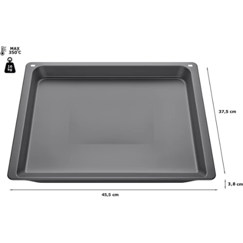 Lèchefrite anthracite émaillé pour four, 38 x 455 x 375 mm, BOSCH HEZ632070