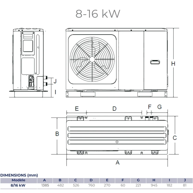 Pompe à chaleur air-eau Airwell WELLEA M HT R290 - 14 kW Monophasé
