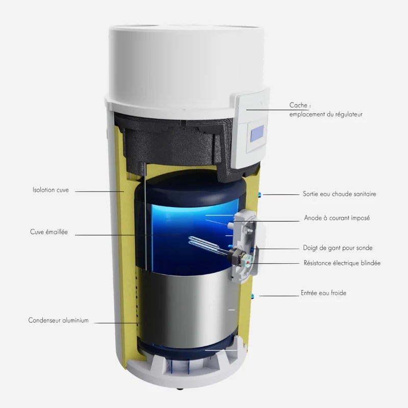Chauffe-eau thermodynamique au sol De Dietrich Elensio 250 L